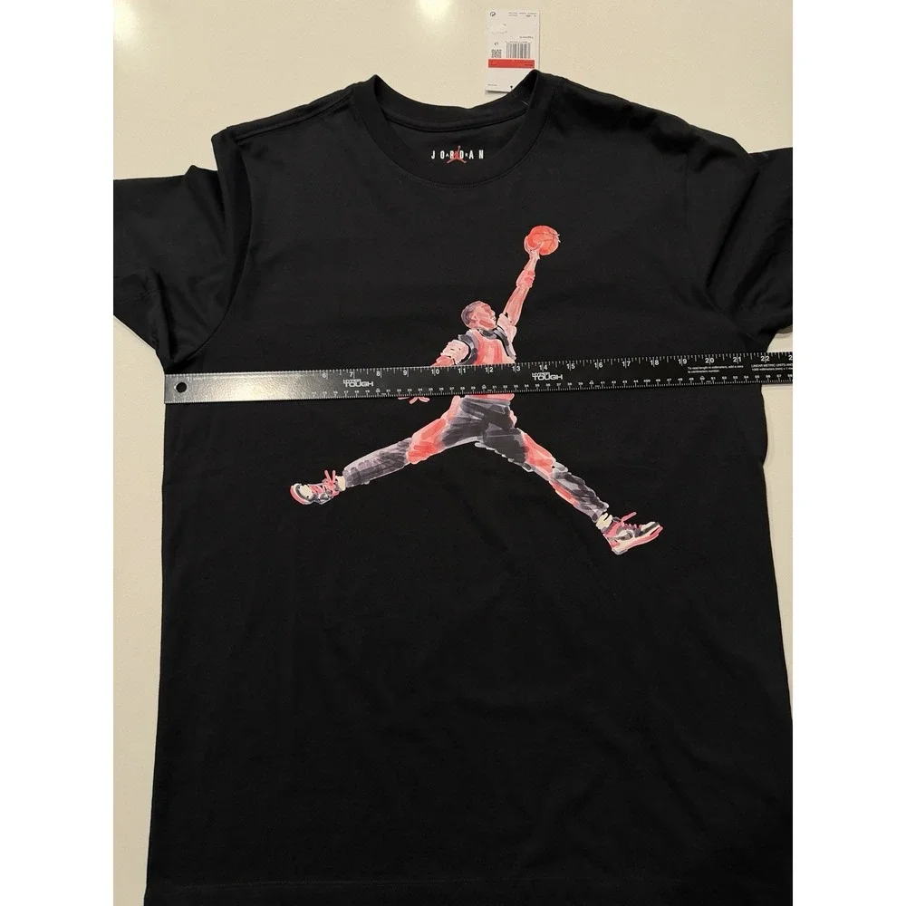 Jordan Watercolor Jumpman Graphic Tee FN5980-010 Black Cotton Mens Large NWT